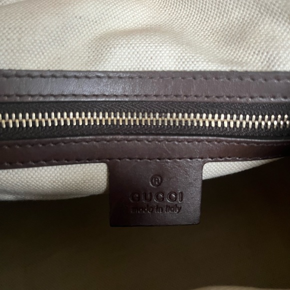 GUCCI Monogram Vintage Web Medium Boston Bag with Brown Leather - Picture 14 of 16